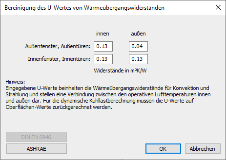 Bereinigung U Wert Linear Building