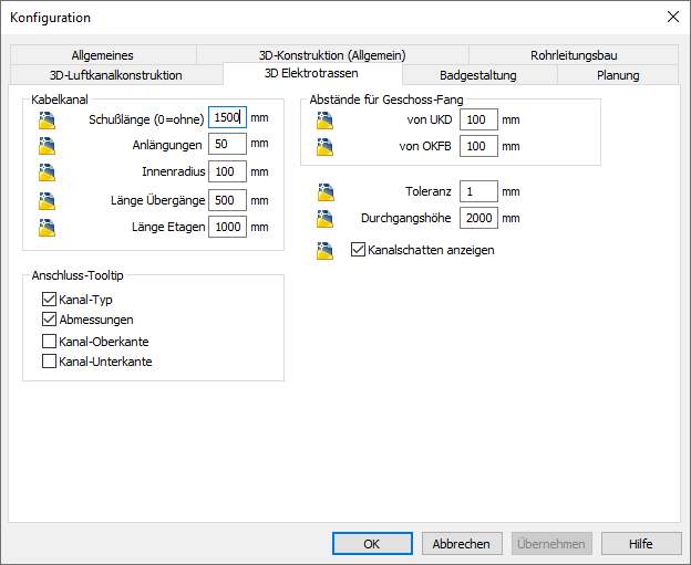 Dialog Konfiguration Linear AutoCAD