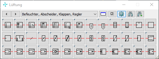 Symbole Lüftung Dialog Linear AutoCAD