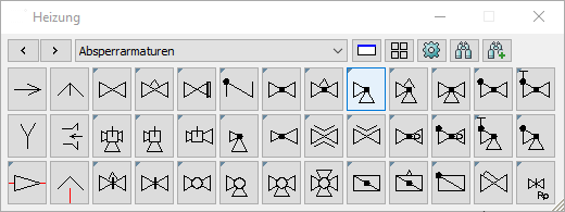 Dialog Symbole Heizung Linear AutoCAD