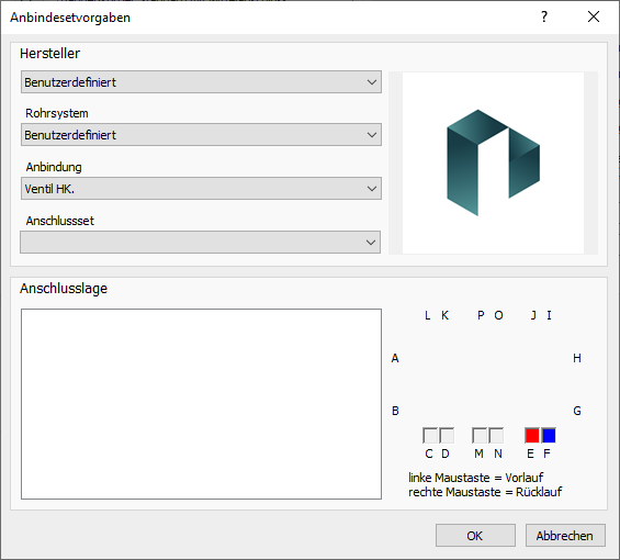 Dialog Anbindevorgaben Linear Building