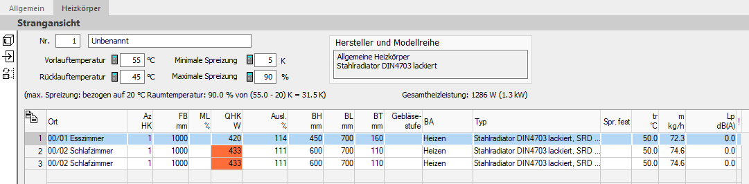 Heizkörper Strangansicht Linear Building