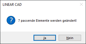 Dialog Hinweis Linear AutoCAD