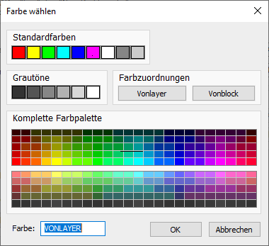 Dailog Farbe wählen Linear Building