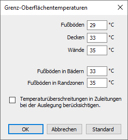 Dialog Grenz Oberflächentemperaturen Linear Building