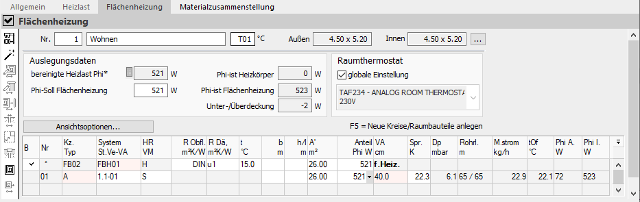 Flächenheizung Raum Linear Building