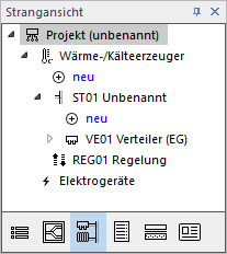 Flächenheizung Strangansicht Linear Building