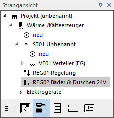 Flächenheizung Strangansicht Linear Building