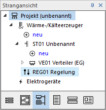 Flächenheizung Strangansicht Linear Building