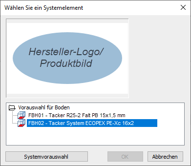 Dialog Systemelement wählen Linear Building