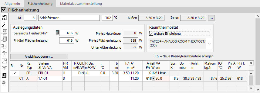 Modul Flächenheizung Linear Building