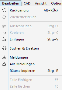 Menüleiste Bearbeiten Linear Revit