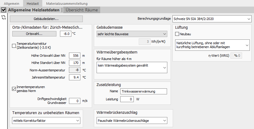 Heizlast Allgemein Linear Building