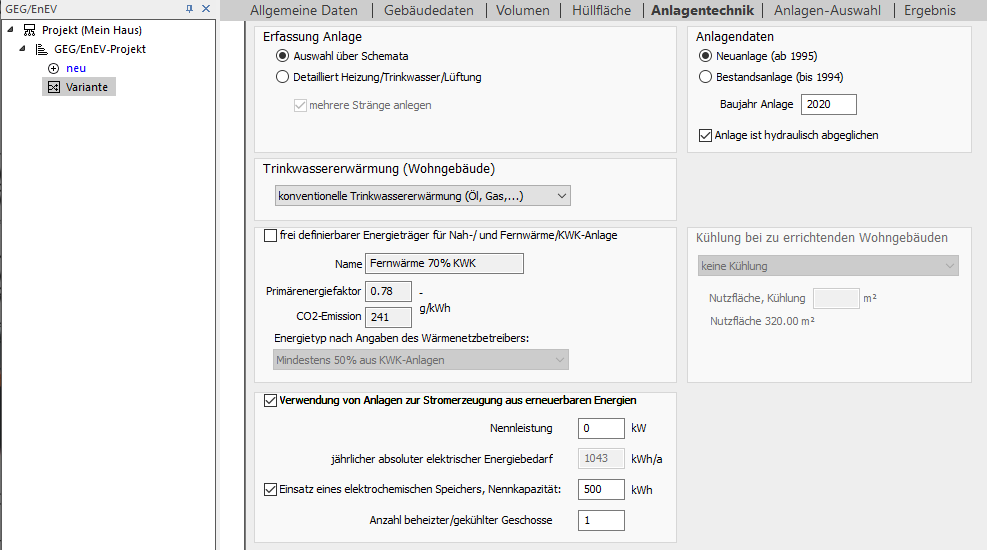 GEG EnEV Anlagentechnik Linear Building