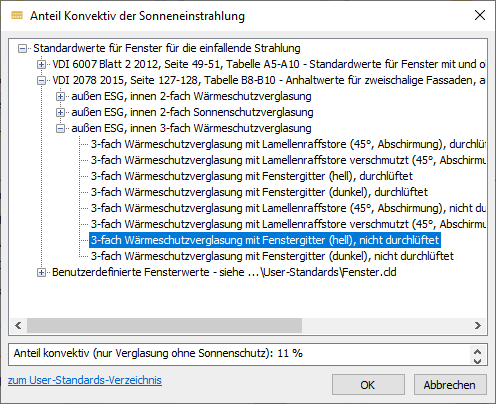 Anteil Konvektiv Sonneneinstrahlung Linear Building