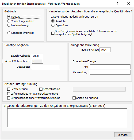 Druckdaten Energieausweis Wohngebäude Linear Building