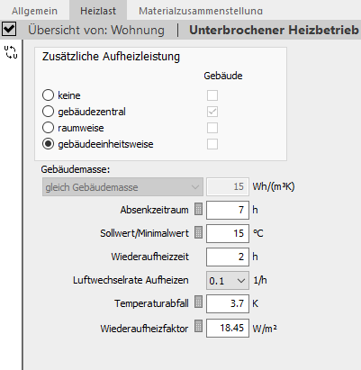 Unterbrochener Heizbetrieb Linear Building