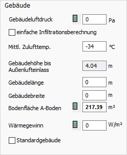 Heizlast Allgemeine Daten Gebäude Linear Building