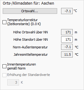 Ortsdaten Klimadaten Projekt Linear Building