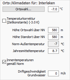 Ortsdaten Klimadaten Projekt Linear Building