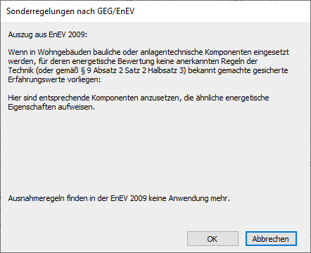 Sonderregelungen GEG EnEV Linear Building