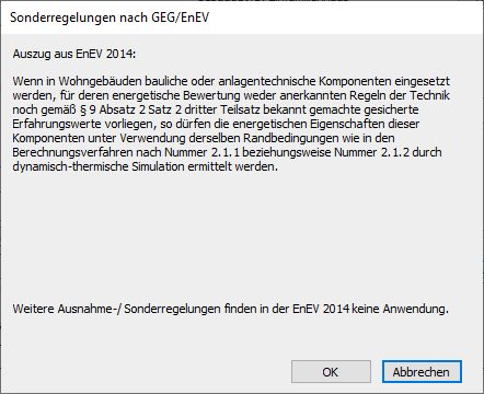 Sonderregelungen GEG EnEV Linear Building