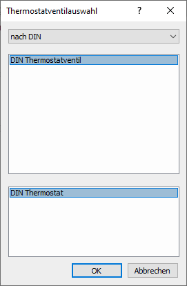 Thermostatventilauswahl Linear Building