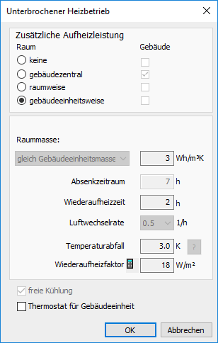 Heizlast Unterbrochener Heizbetrieb Linear Building