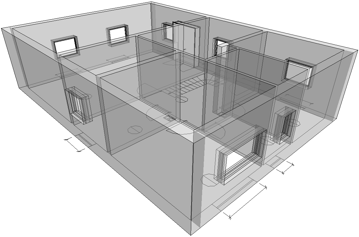 Modell Architektur Räume Linear Revit