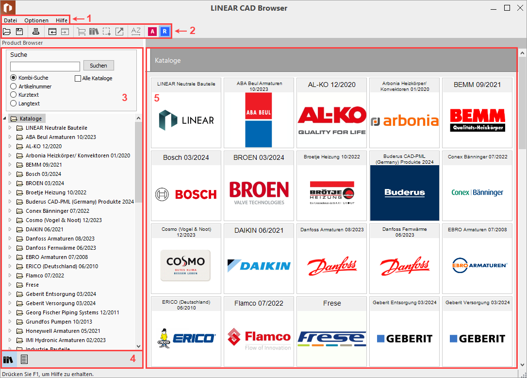 Product Browser Linear CAD Browser