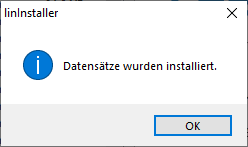 Dialog Hinweis Linear Installer