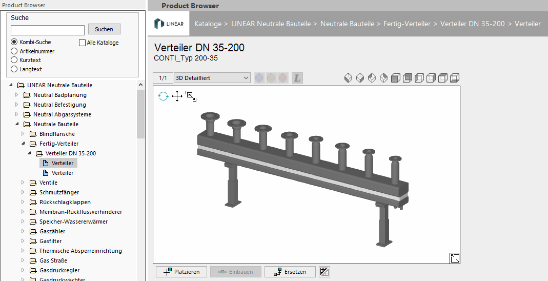 Product Browser Linear CAD Browser