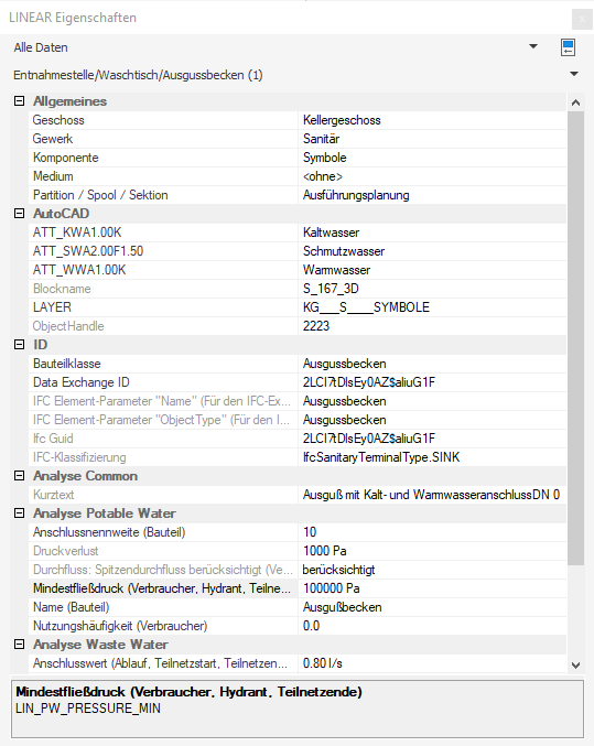 LINEAR Eigenschaften in den LINEAR Solutions für Autodesk AutoCAD