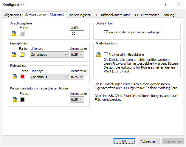 Dialog Konfiguration Linear AutoCAD