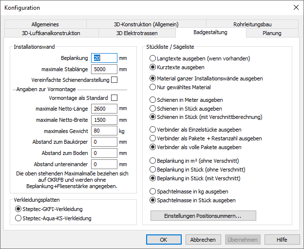 Konfiguration Linear AutoCAD