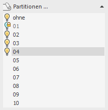 Bereich Partition in den LINEAR Solutions für Autodesk AutoCAD