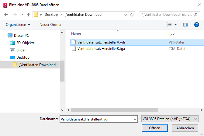 VDI3805 Dialog Linear AutoCAD