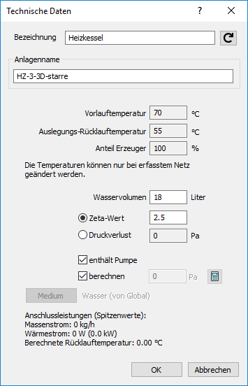 Dialog Technische Daten Linear AutoCAD