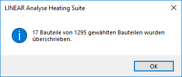 Dialog Hinweis Analyse Heating Linear AutoCAD