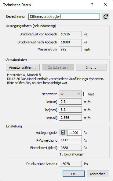 Technische Daten Differenzdruck Linear AutoCAD