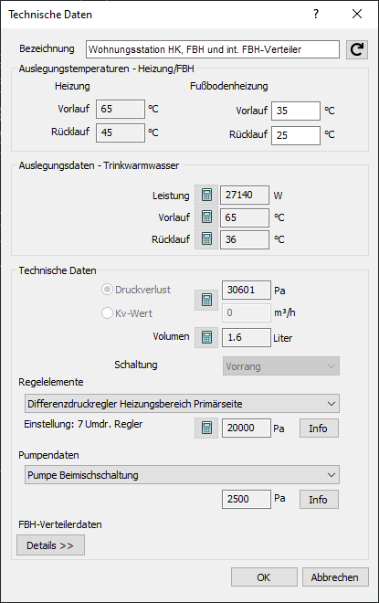 Dialog Technische Wohnungsstation Daten Linear AutoCAD