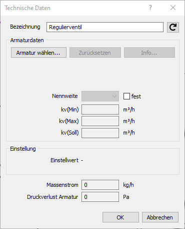 Technische Daten Regulierventil Linear AutoCAD