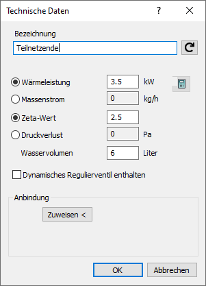 Technische Daten Teilnetz Linear AutoCAD