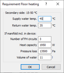 Dialog requirement panel heating Linear AutoCAD