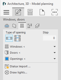 Command group windows, doors in the LINEAR Solutions for Autodesk AutoCAD