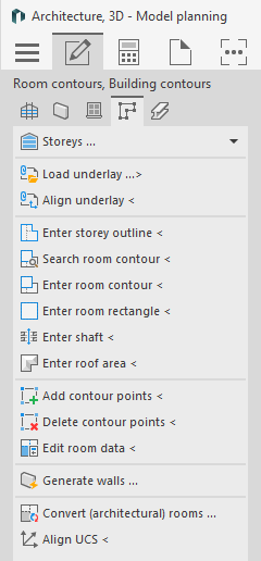 Command group Room and Building Contours in the LINEAR Solutions for Autodesk AutoCAD