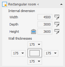 Rectangular room Linear AutoCAD