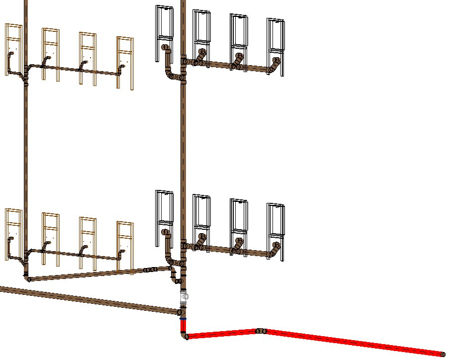 3D model waste water Linear Revit