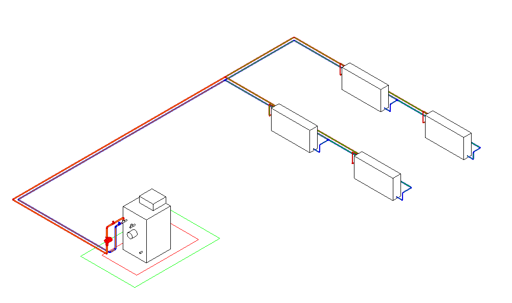 Heating system smal Linear Revit