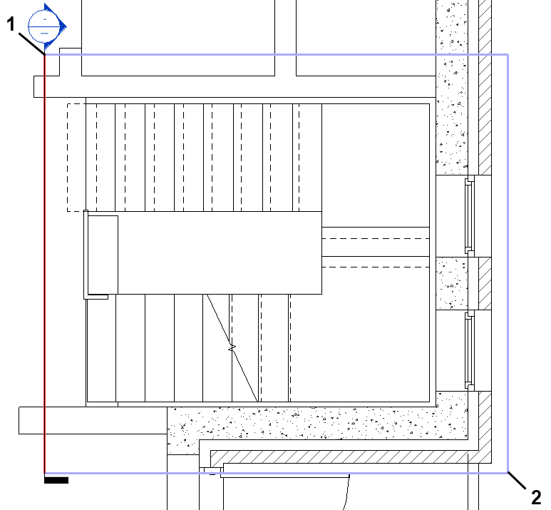 Vertical section model Linear Revit